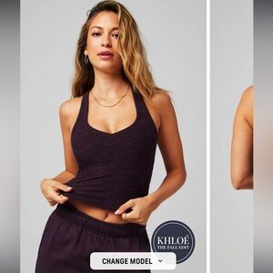 fabletics heatherflex anywhere built in bra tank deep plum heather size small